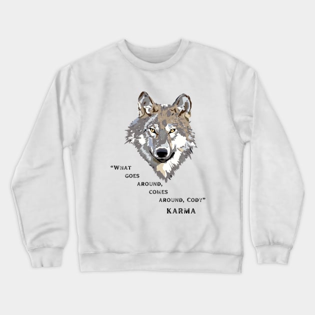 Wolf Karma Crewneck Sweatshirt by tmbakerdesigns